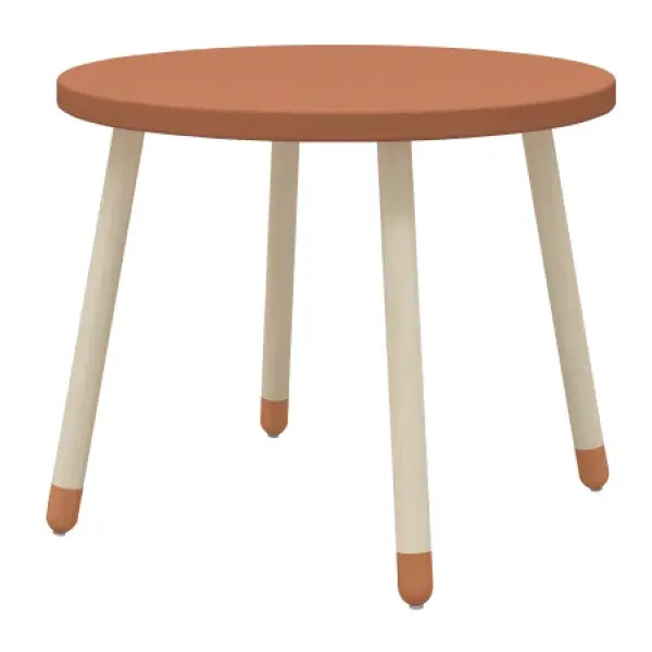 Flexa Dřevěný kulatý stůl pro děti červený Dots