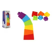 Věž/Pyramida šikmá barevná stohovací skládačka 6ks plast