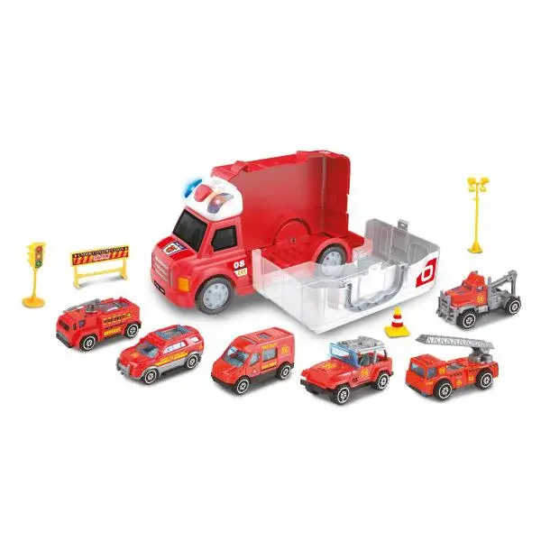 Auto hasičské s efekty a 6 malými auty