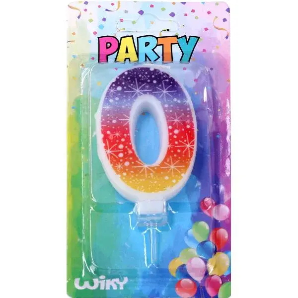 Párty svíčka číslo 0 Hvězdy