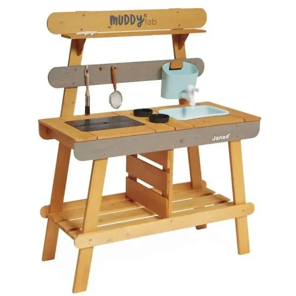 Janod Venkovní dětská dřevěná kuchyňka Muddy Lab