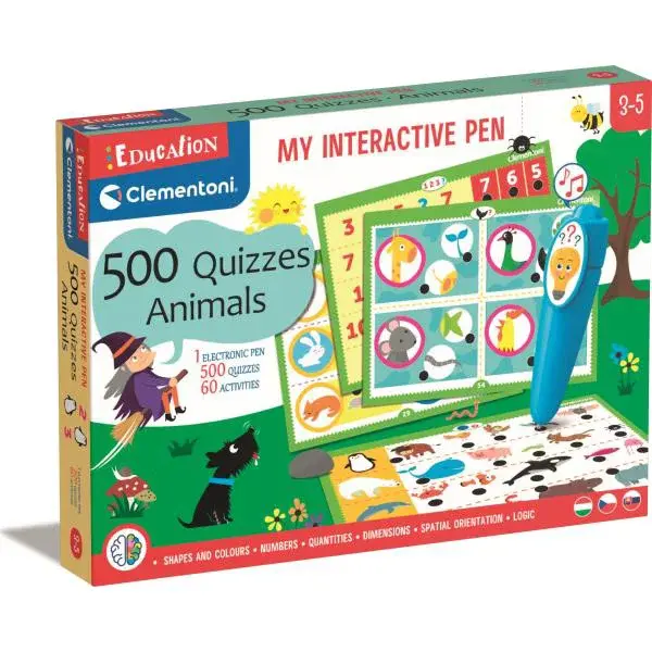 Clementoni - Interaktivní pero - 500 kvízů zvířata