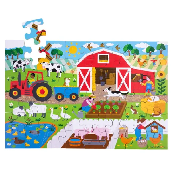 Bigjigs Toys Podlahové puzzle Farma 48 dílků