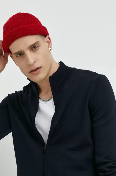 Vlněný svetr HUGO San Jorge-M tmavomodrá barva