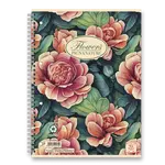 Kroužkový blok Pigna Nature Flowers - A4, čtverečkovaný, 60 listů, mix motivů