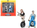 Michele and Derek Tire Brigade 2 piece Figurine Set 1/18 by Motorhead Miniatures