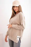 Kesi Dámska oversize mikina s dlhým rukávom svetlo béžová
