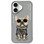 Zadní kryt NIMMY case GLASSES COOL DOG pro Apple iPhone 16, šedá