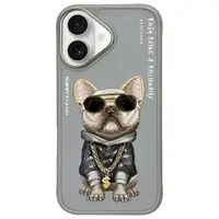 Zadní kryt NIMMY case GLASSES COOL DOG pro Apple iPhone 16, šedá