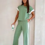 Resti Aurelia Verde – khaki tracksuit set cotton elastane stylish classic Italian