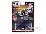 1966 Ford GT40 RHD (Right Hand Drive) 2 Black with Silver Stripes Limited Edition to 3600 pieces Worldwide 1/64 Diecast Model Car by Auto World