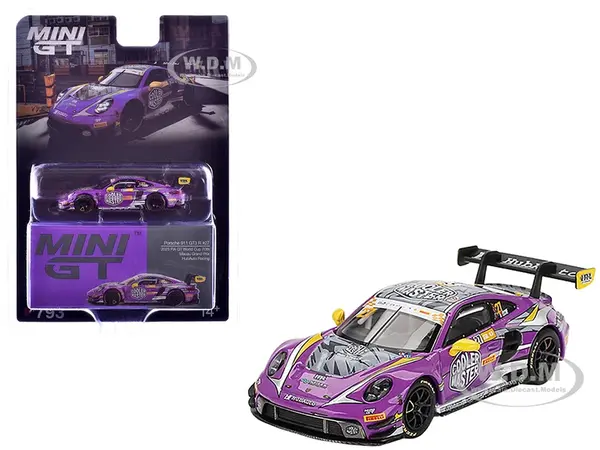Porsche 911 GT3 R 27 Kevin Estre "HubAuto Racing" "FIA GT World Cup 70th Macau Grand Prix" (2023) Limited Edition 1/64 Diecast Model Car by Mini GT