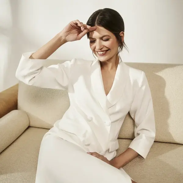 Women's dress MOODO - ecru white