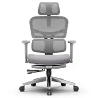 NEWTRAL NT002 Ergonomic Chair Adaptive Lower Back Support Adjustable Armrest Headrest Footrest Gray