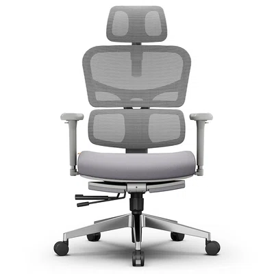 NEWTRAL NT002 Ergonomic Chair Adaptive Lower Back Support Adjustable Armrest Headrest Footrest Gray