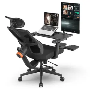 NEWTRAL MagicH-BP Ergonomic Chair with Footrest + Detachable Workstation Desktop Black