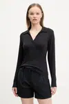 Tričko s dlouhým rukávem Abercrombie & Fitch černá barva, KI139-5208
