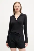 Tričko s dlouhým rukávem Abercrombie & Fitch černá barva, KI139-5208