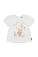 Kojenecké tričko Levi's LIV SS SMOCKED SLV TEE béžová barva, 1EM401