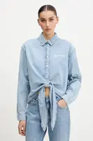Bavlněná košile Karl Lagerfeld Jeans modrá barva, regular, s klasickým límcem, A2W11021