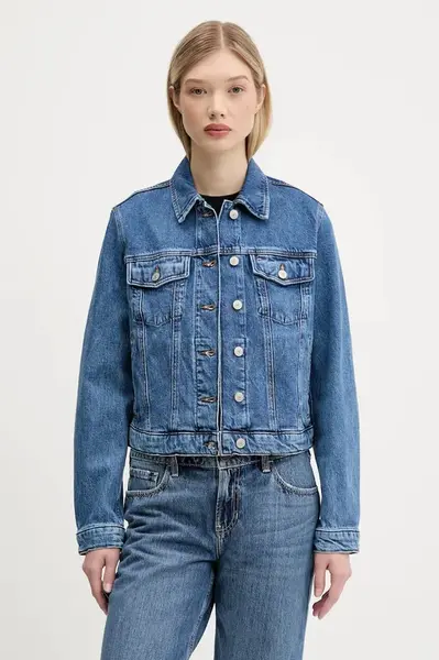 Džínová bunda Tommy Jeans modrá barva, přechodná, DW0DW21414