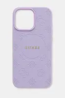 Obal na telefon Guess iPhone 16 Pro Max fialová barva, GUHMP16XPSAPSMEU