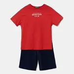 Dětská bavlněná souprava United Colors of Benetton červená barva, 3096CK00D