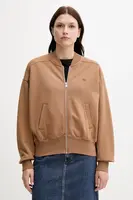 Bavlněná mikina Tommy Hilfiger dámská, hnědá barva, hladká, WW0WW45753