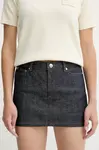 Džínová sukně A.P.C. mini-jupe tmavomodrá barva, mini, CODBS.F06093