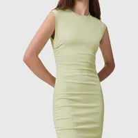 Bavlněné šaty AllSaints SONNY zelená barva, mini, přiléhavé, W238DC