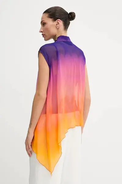 Košile Silvian Heach NAFUN dámská, oranžová barva, relaxed, s klasickým límcem, CVP25095CA