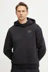 Bavlněná mikina Reebok Classic pánská, černá barva, s kapucí, hladká, 100214072
