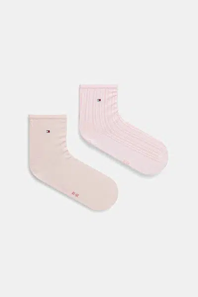 Ponožky Tommy Hilfiger 2-pack dámské, růžová barva, 701232613
