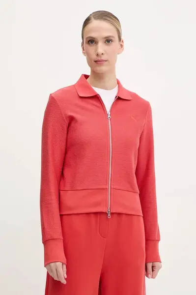 Bavlněná mikina Puma dámská, oranžová barva, hladká, 629781