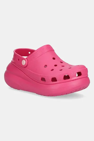 Pantofle Crocs Classic Crush Clog dámské, růžová barva, na platformě, 207521.6ZQ