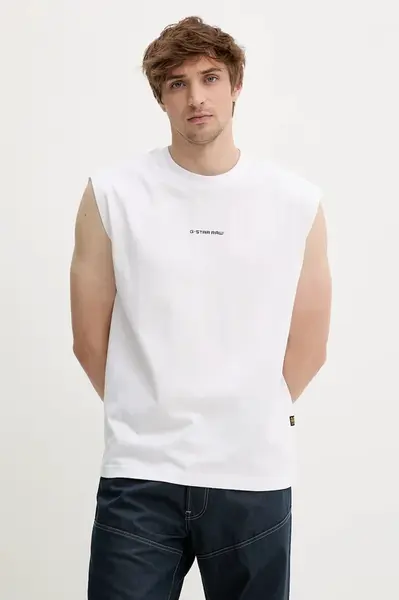 Bavlněné tričko G-Star bílá barva, D26028-C336