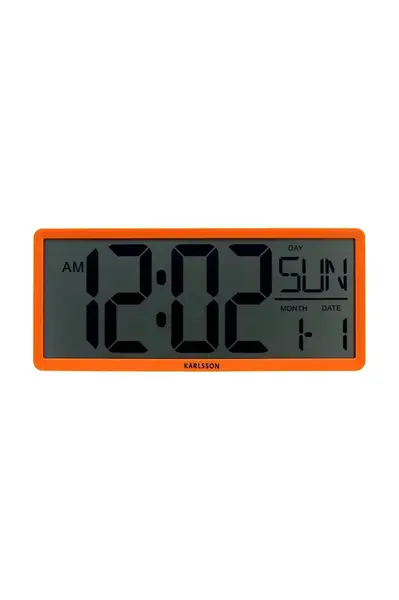 Nástěnné hodiny Karlsson Retro LCD oranžová barva