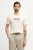 Tričko Guess béžová barva, s aplikací, M5GI19 J1314