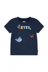 Bavlněné dětské tričko Levi's COASTAL CRITTERS LOGO TEE tmavomodrá barva, s potiskem, 6EM319