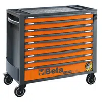 Dílenský vozík, dlouhý, 9 zásuvek, systém proti převrácení, oranžový - Beta Tools