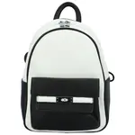 Dámský koženkový batoh s přední kapsou Iris, černo-bílý