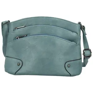 Stylová dámská koženková crossbody kabelka Giada, džínově modrá