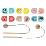 CUBIKA 15566 Čo jeme - navliekací set - 14 drevených dielov