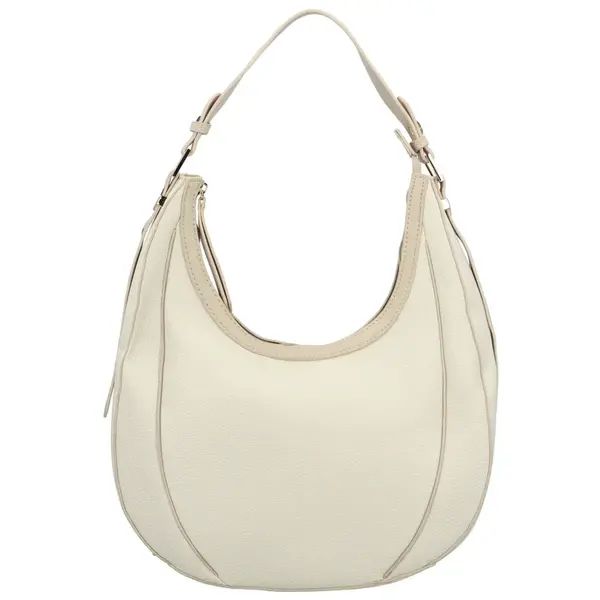 Módní dámská koženková kabelka na rameno Erlea, krémová