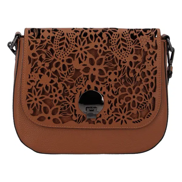 Dámska kožená crossbody kabelka svetlohnedá - ItalY Bettery