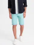 Ombre Men's chinos shorts with contrasting turn-up