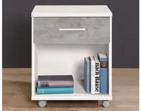 Úložný kontajner na kolieskach Joker, biely/sivý betón%