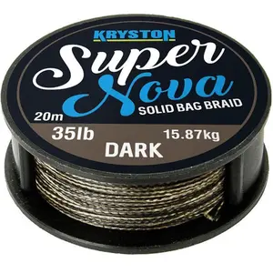 Kryston návazcová šňůrka super nova solid braid černá 20 m-nosnost 35 lb