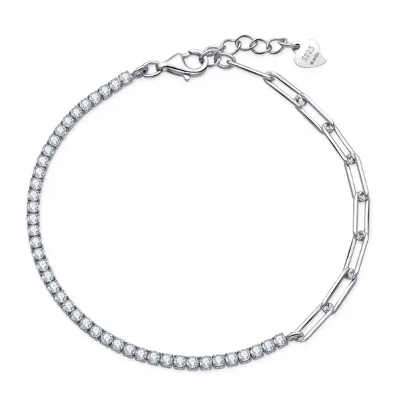 MOISS Módní stříbrný náramek s kubickými zirkony B0001493