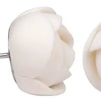 Troli Bílé náušnice puzetky kytičky